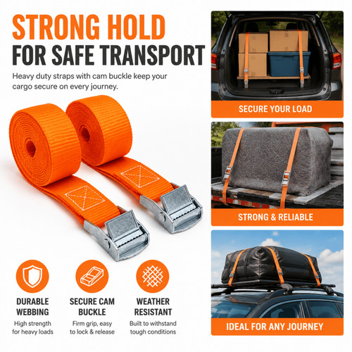 2pcs tie down straps - 2m, 25mm
