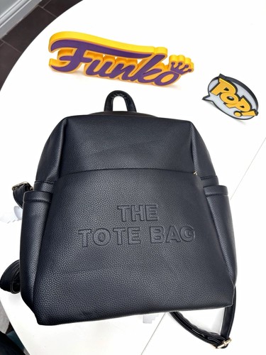 Black tote faux leather - black,