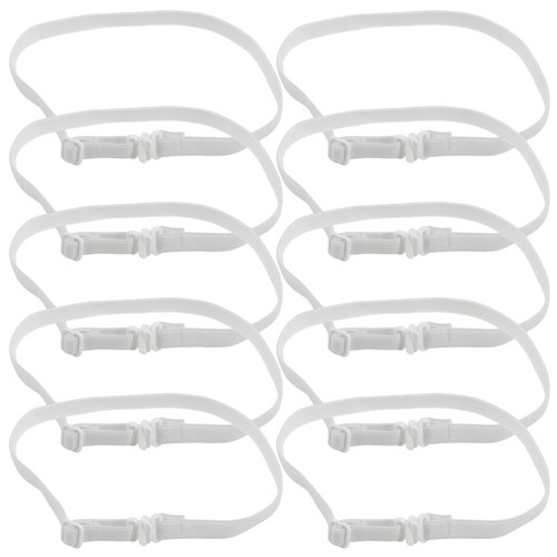 White polyester elastic strap - white,